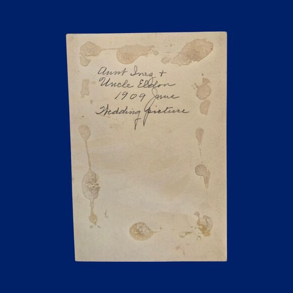 Edwardian Lace Wedding Dress Aunt Ines & Uncle Eldon 1909 June Wedding Picture - Picture 2 of 4